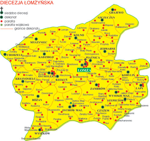 Mapa Diecezji Łomżyńskiej