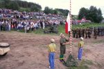 Foto: przy hymnie podniesiono Polską flagę
