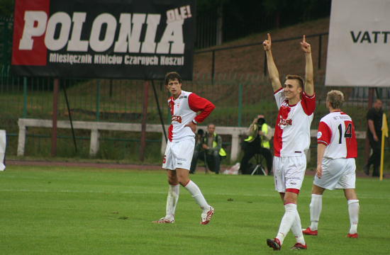 radość z pokonania Polonii na ich stadionie