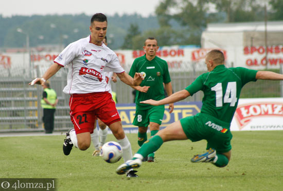 Piotr Petasz w meczu ze Śląskiem Wrocław