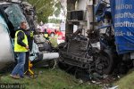 Foto: Czołowe zderzenie ciężarówek w Małym Płocku