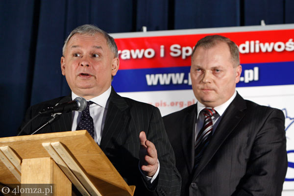 Polska jest wszędzie, czyli Jarosław Kaczyński w Łomży. Fot. z 17.02.2009