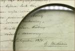 Foto: Fragment wiersza i podpis Adama Mickiewicza