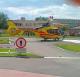Helikopter LPG który przyleciał po dziewczynkę lądował już na nowym lądowisku helikopterów przy łomżyńskim szpitalu. (zdjęcie nadesłane do 4lomza.pl)