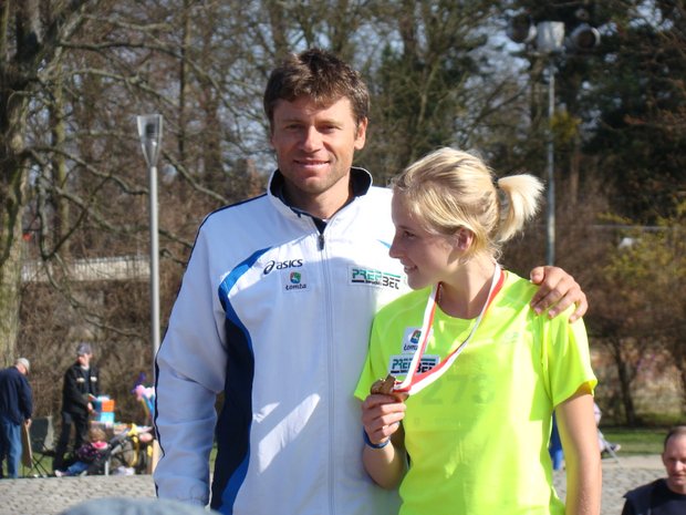 Ewelina Lubiejewska z trenerem Andrzejem Korytkowskim