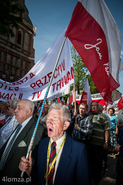 20.05.2012, Łomża, demonstracja o przyznanie TV Trwam miejsca na cyfrowym multipleksie