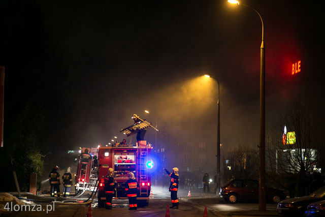 Akcja gaszenia pożaru na ul. Wyszyńskiego