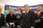 Foto: Posłanka Bernadeta Krynicka podczas konferencji zajęła miejsce obok ministra Krzysztofa Jurgiela