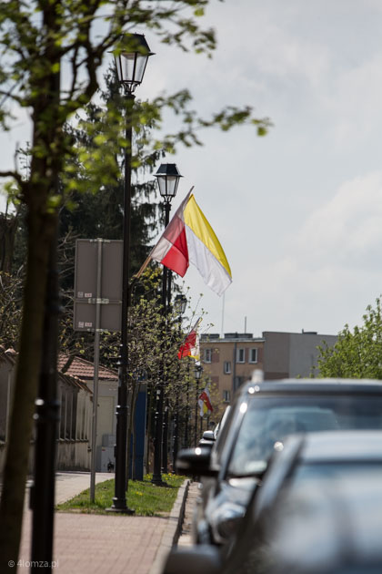 Wywieszone flagi na ul. Sadowej