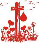Logotyp akcji „Oddaj krew… z Chrystusem” parafii Krzyża Świętego w Łomży