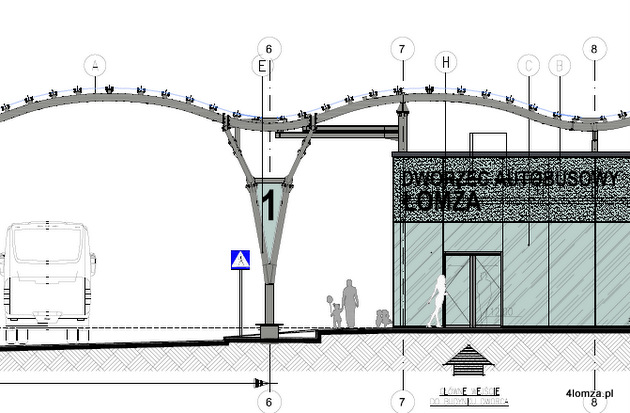 projekt nowego dworca autobusowego w Łomży