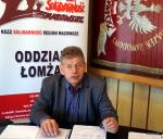 Foto: Henryk Piekarski przewodniczący Oddziału Łomża NSZZ Solidarność Region Mazowsze