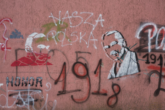 Street art na garażu przy Mikołaja Kopernika