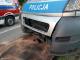 Uszkodzony Fiat Ducato podczas zdarzenia na Szosie do Mężenina