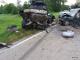 Tragiczny w skutkach wypadek z udziałem mercedesa i BMW koło Augustwa. (fot. KWP Białystok)
