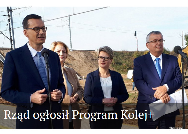 Premier Mateusz Morawiecki i minister infrastruktury Andrzej Adamczyk ogłosili rządowy Program Uzupełniania Lokalnej i Regionalnej Infrastruktury kolejowej, tzw. Program „Kolej+”.