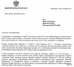 Fragment odpowiedzi wiceministra Mikołaja Wilda na interpelację posła Lecha Kołakowskiego
