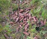 Foto: Przerdzewiałe łuski po nabojach z czasów II wojny światowej znalezione w okolicy Giełczyna