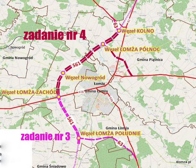 Obwodnica Łomży w ciągu drogi ekspresowej S61 (Via Baltica) to dwa zadania inwestycyjne