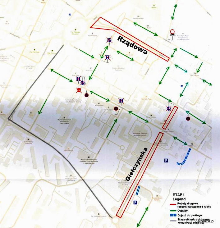 Publikowane przez Urząd Miejski w Łomży schematy tymczasowej organizacji ruchu (etap I)