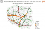 Jedna z map prognozujących natężenie ruchu na drogach w Polsce.