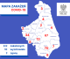 Mapa wskazuje zakażenia koronawirusem w województwie podlaskim. Stan na 12 kwietnia 2020 r.