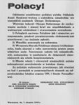 Odezwa władz powstańczych rozplakatowana na ulicach miasta 1 sierpnia 1944 (źródło: Wikipedia)