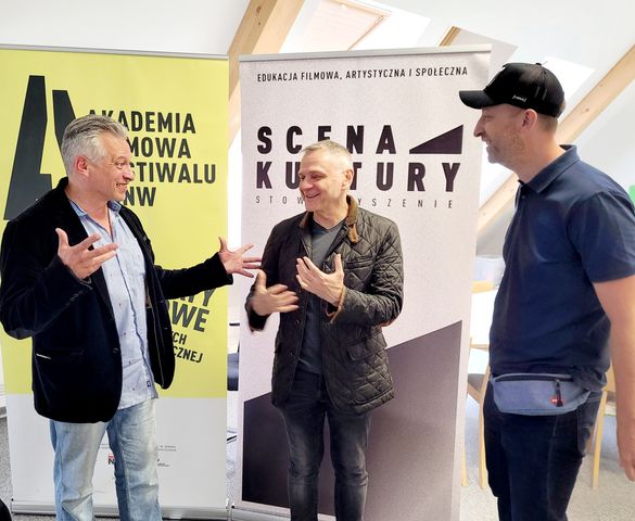 Marek Lechowicz i Maciej Pieprzyca podczas Akademii Filmowej NNW.