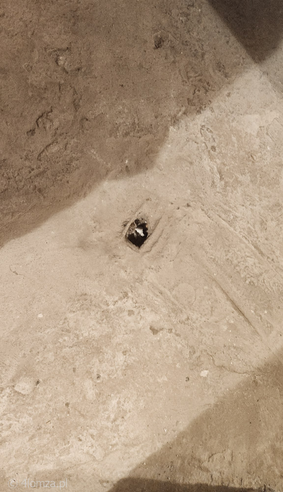 Otwór w podłodze betonowej wykopany wygryziony przez szczury (fot. Firma Stander)