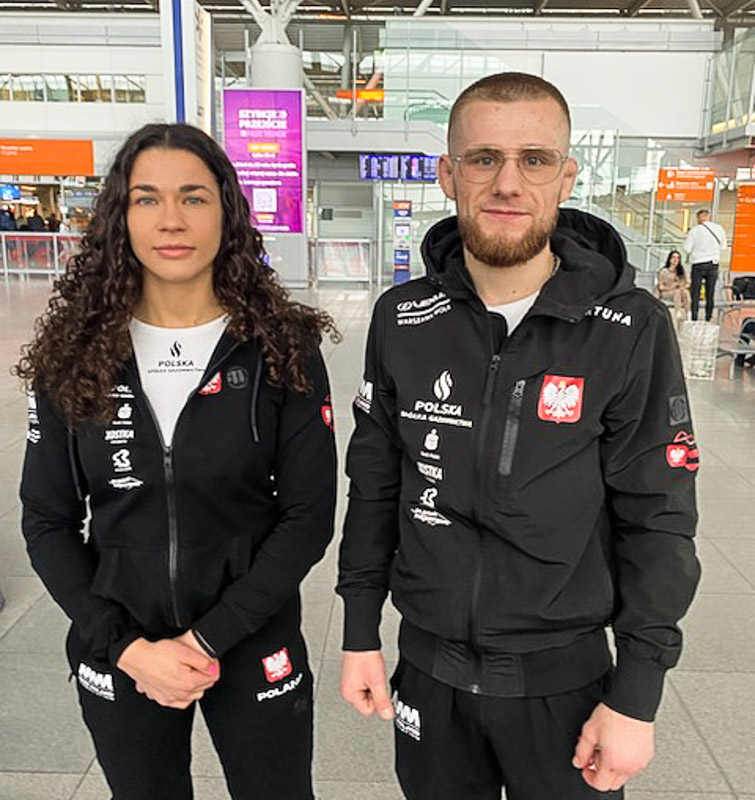 Dominika i Krystian na lotnisku tuż przed wylotem do Belgradu