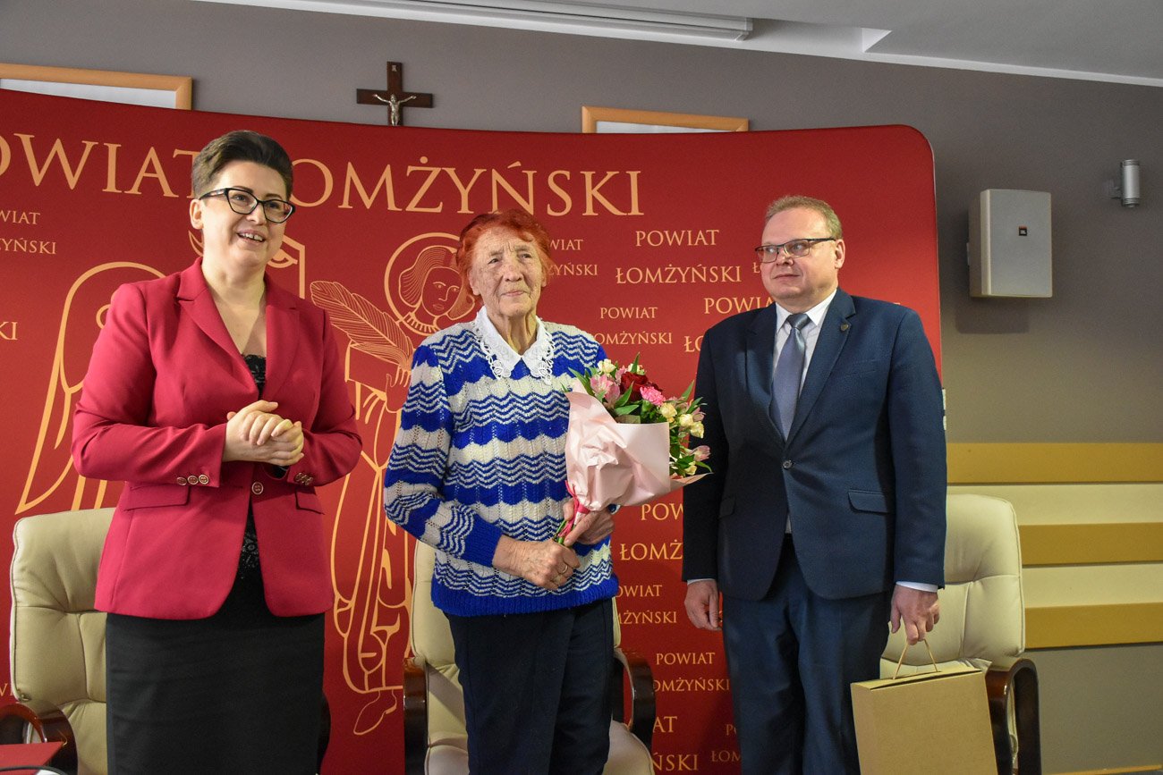 Wicestarosta łomżyńska Maria Dziekońska, Halina Gerwat i prof. Krzysztof Sychowicz