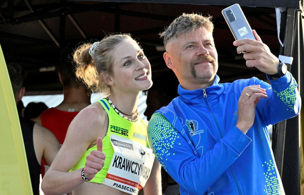 Martyna Krawczyńska z trenerem Andrzejem Korytkowskim