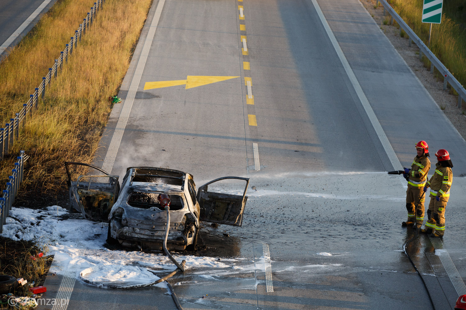 Pożar samochodu na Via Baltice
