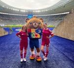 Foto: Iga (po prawej) na stadionie w Berlinie